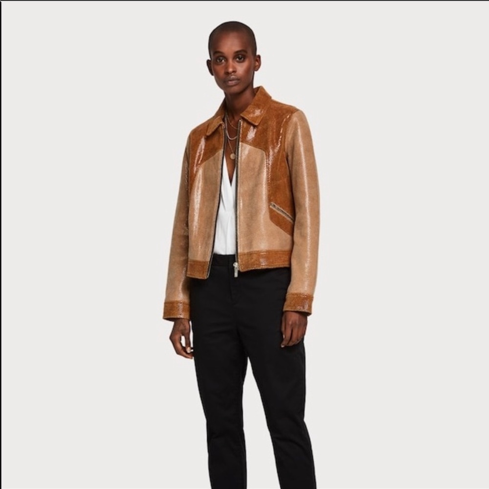 Scotch& Soda Snakeskin Print Suede Jacket